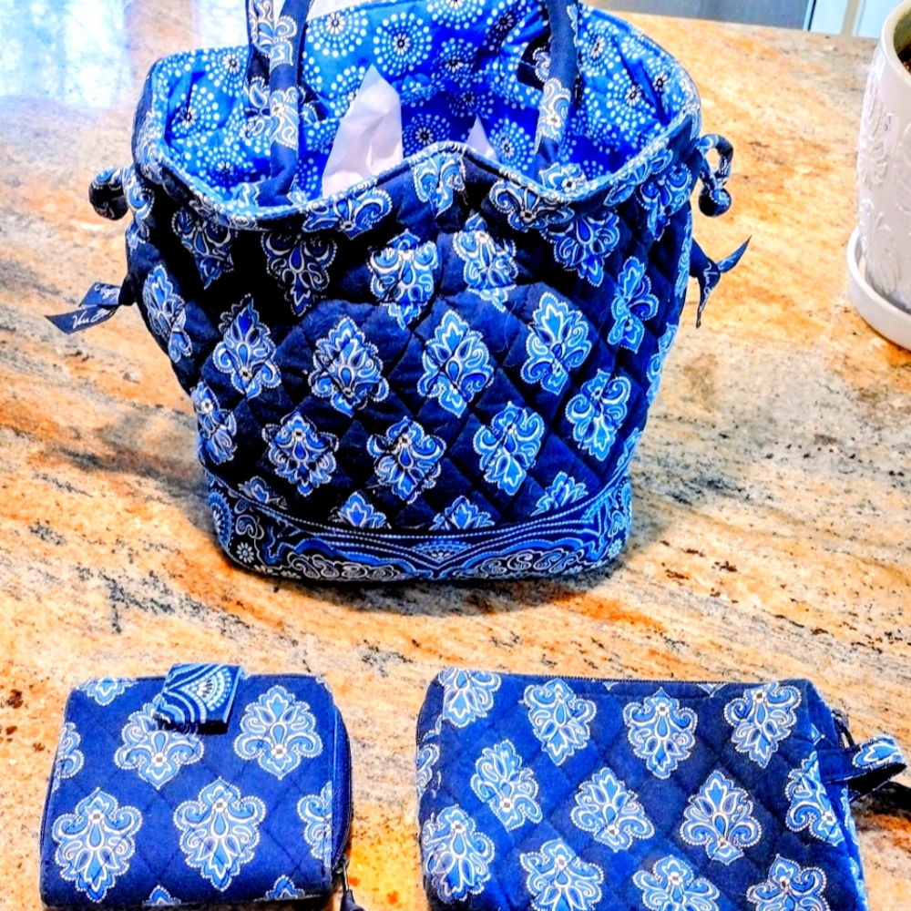 Vintage Vera Bradley Bag Wallet, Makeup bag - Set of 3